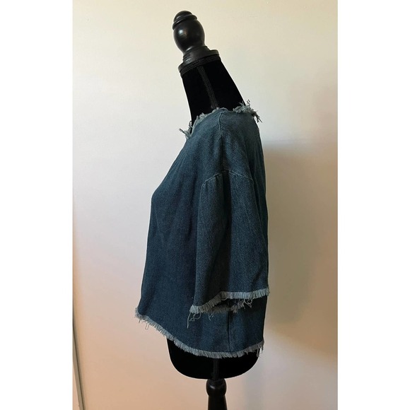 Simon Miller Short Sleeved Chambray Top - Size 2 (Medium) - Picture 3 of 5